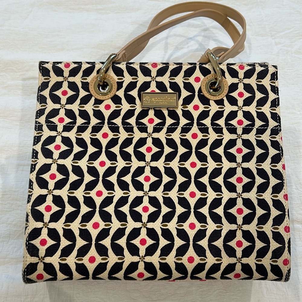 Spartina shoulder bag in nautical blue and nude.